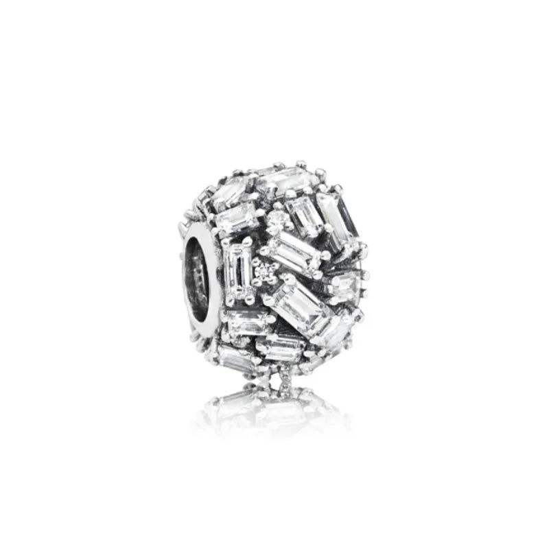 European Zircon Charm Beads 925 Silver Pendant Necklace for Women Gift P1329