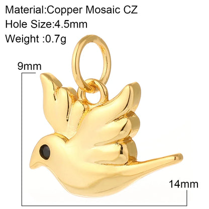 Charming Gold Moon Flower Bird Pendant for DIY Jewelry Making