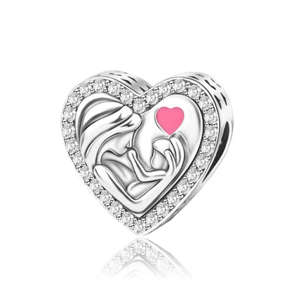 Original 925 Sterling Silver Heart Star Hot Air Balloon Puzzle Charms with Zircon for DIY Necklace and Bracelet Jewelry Gift
