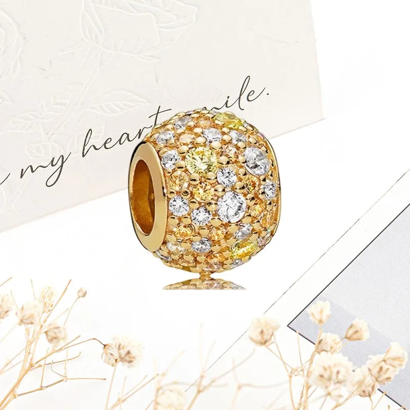 Sparkling Gold Safety Chain Infinity Snake Charm Beads