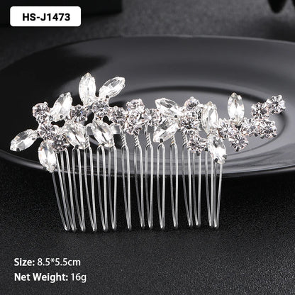 Efily Classic Silver Wedding Hair Combs - Crystal Rhinestone Bridal Accessories HS-J1478 Hair Combs