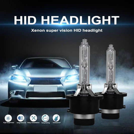 2-Pack 35W D4S Car HID Xenon Headlight Bulbs 12V 4300K-12000K Ultra-Bright Auto Lighting