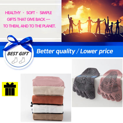 6 Pairs Women's Split Toe Yoga Socks Breathable Grip