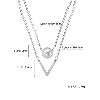 Skyrim Tiny Heart Choker Necklace Stainless Steel Double Layered Beads Chain Aesthetic Jewelry Gift for Women