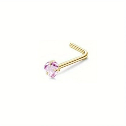 Bobisty Surgical Steel L Shaped Nose Ring Set Hypoallergenic Fashion Jewelry for Men and Women