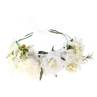 Romantic Rhinestone Floral Wreath Crown for Bridesmaids
