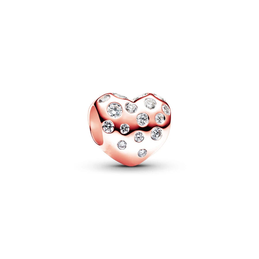 Sparkling Rose Gold Family Tree & Flower Charm Bead for European Silver Bracelet YY2209