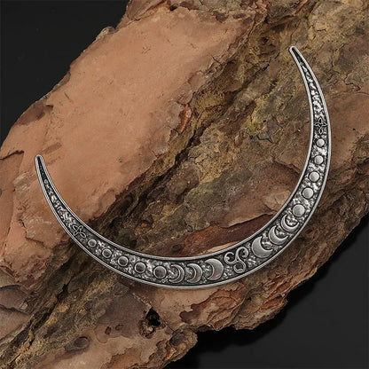 Scandinavian Retro Viking Moon Hairpin for Women - Classic Crescent Hair Accessory Ideal for Party, Valentine's Day, Mother's Day, Birthday Gifts