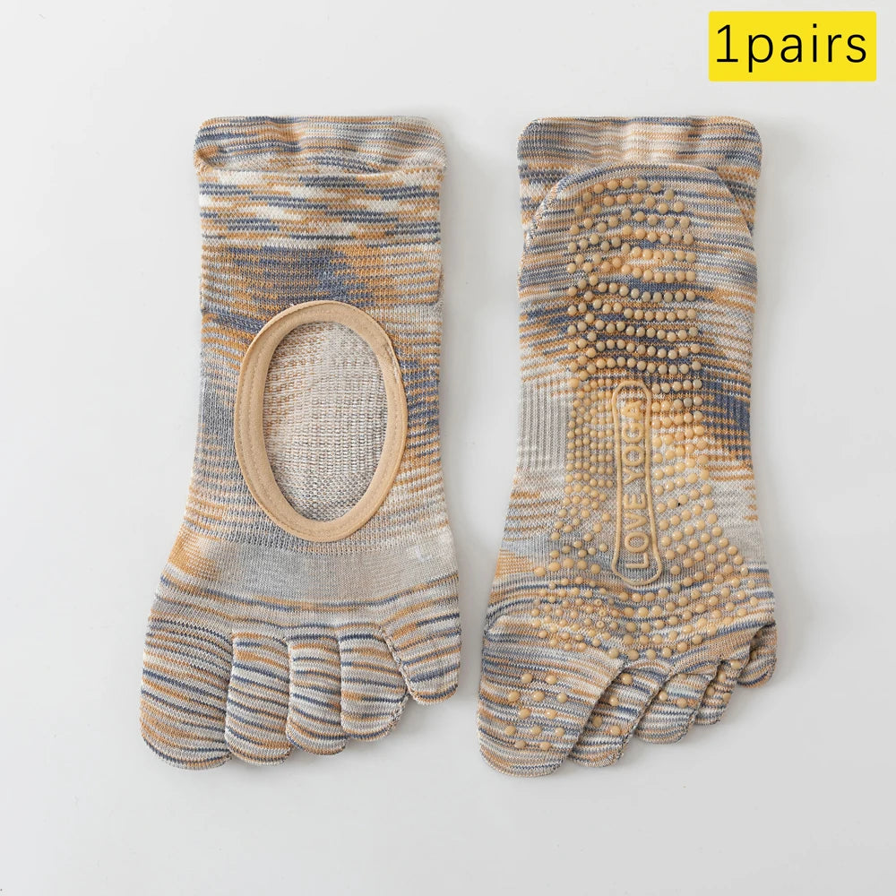 Split Toe Pilates Socks Breathable Non Slip Arch Support