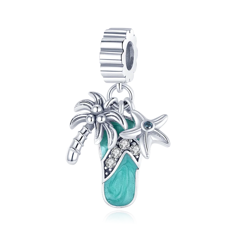 925 Sterling Silver Sea Turtle Dangle Charm For Bracelet