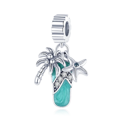 925 Sterling Silver Sea Turtle Dangle Charm For Bracelet