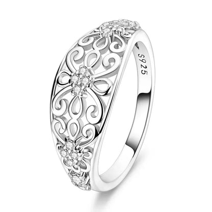 925 Silver Bow Ring with Zircon Bee Design for Women Mothers Day Gift Classic Fashion Jewelry Anniversary Birthday DIY Present for Mom