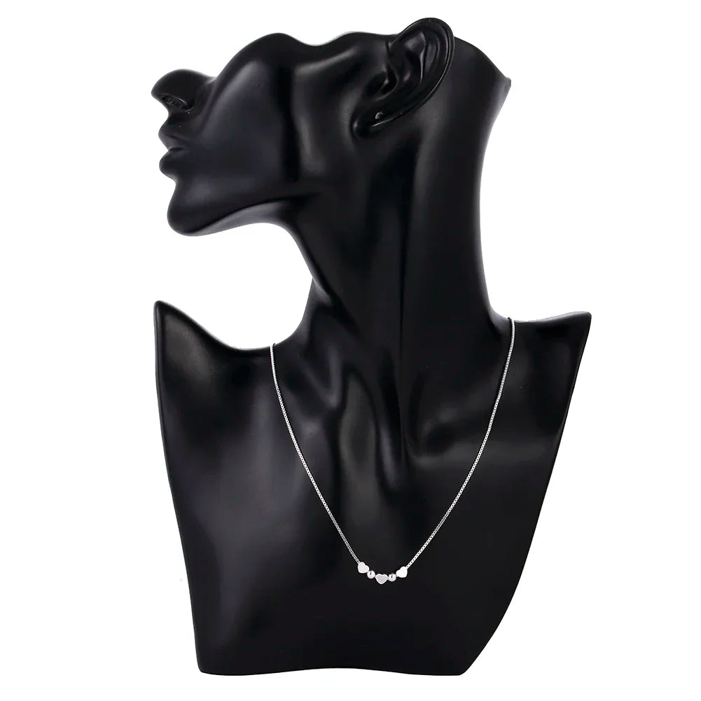 Elegant Heart Charm Silver Necklace for Women Fashion Pendant Jewelry Gift