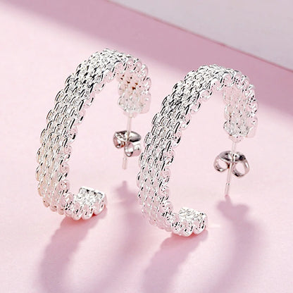 925 Sterling Silver Charm Stud Earrings For Women Party