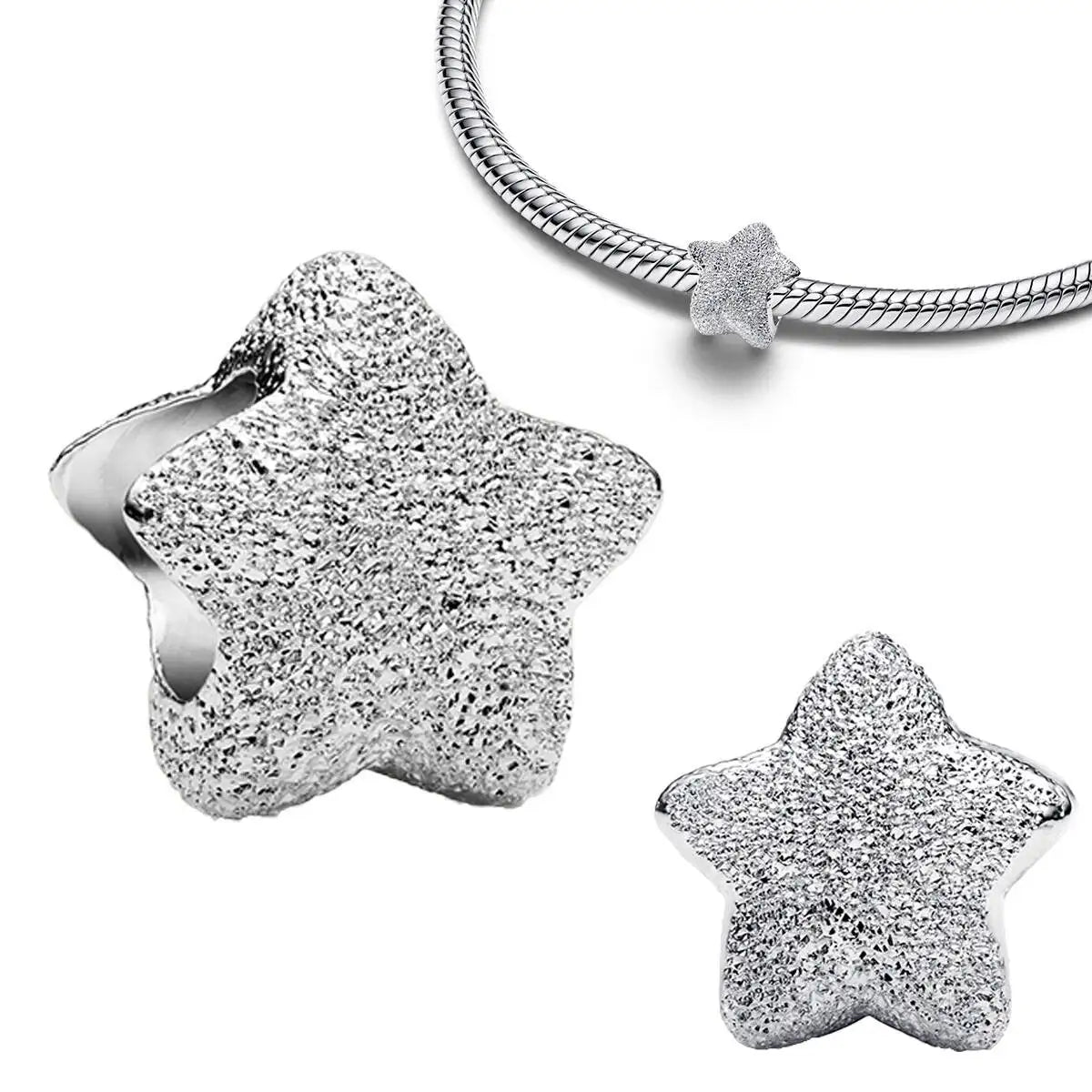 925 Sterling Silver Golden Round Charms with Horse Lion Castle Beads for DIY Womens Jewelry Gift