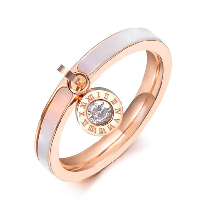 Lokaer Rose Gold Plated Titanium Steel Wedding Ring for Women 6