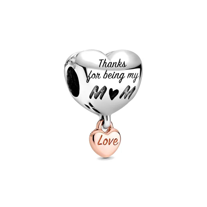 925 Sterling Silver Cute Character Bead Pendant for DIY European Bracelets B311