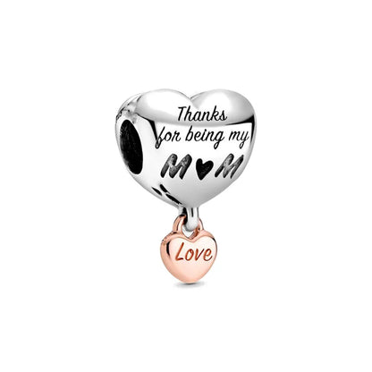 925 Sterling Silver Cute Character Bead Pendant for DIY European Bracelets B311