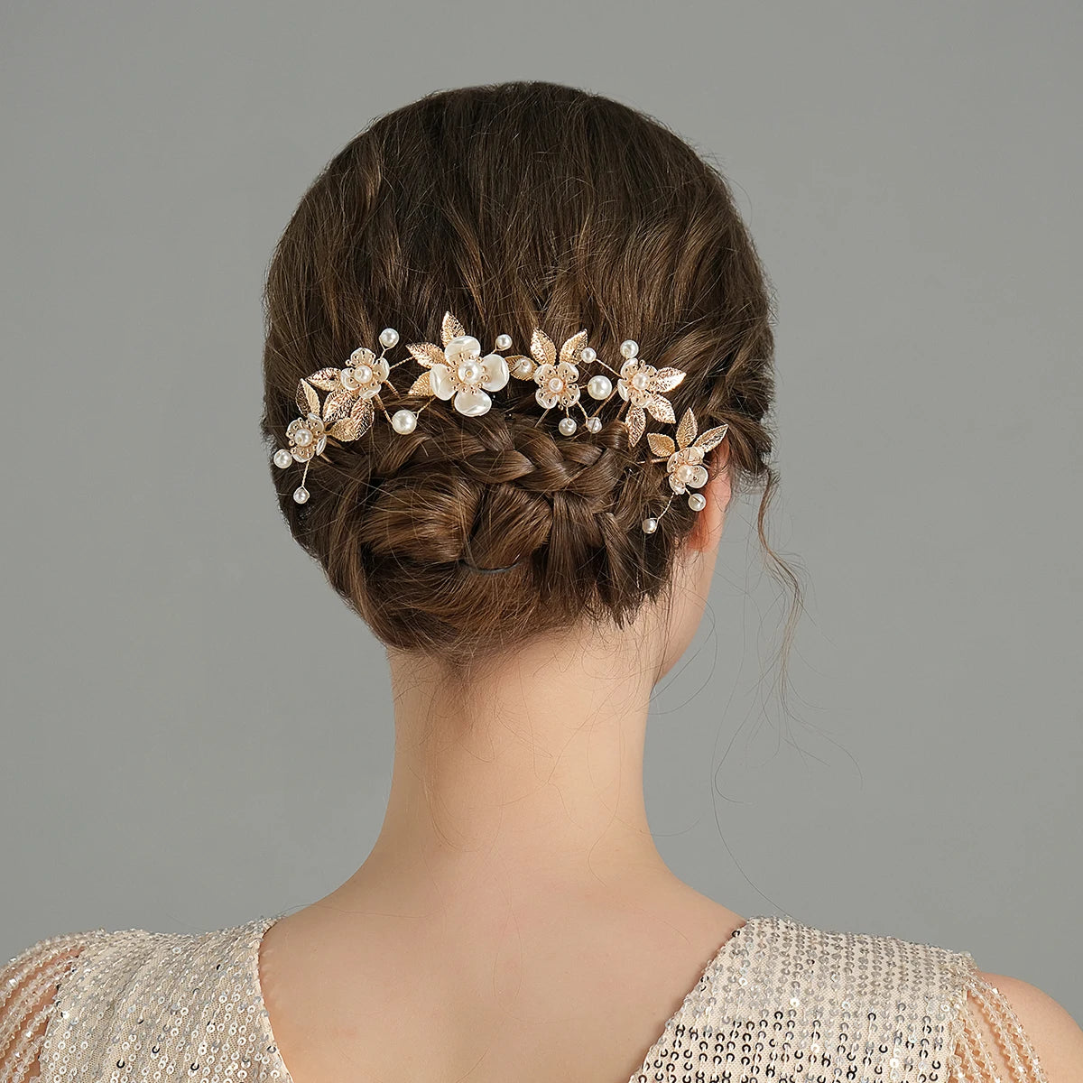 Elegant Pearl Flower Hair Clip Set for Bridal Wedding Accessories