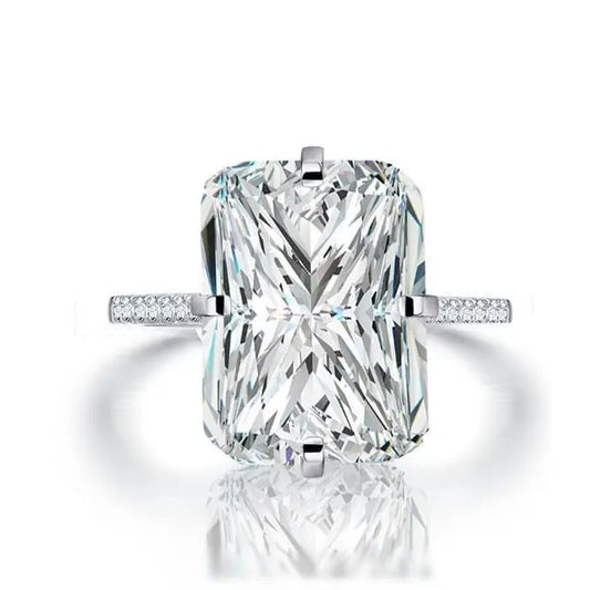 Fashion Anniversary Ring 925 Sterling Silver Moissanite Engagement Wedding Band for Women and Men