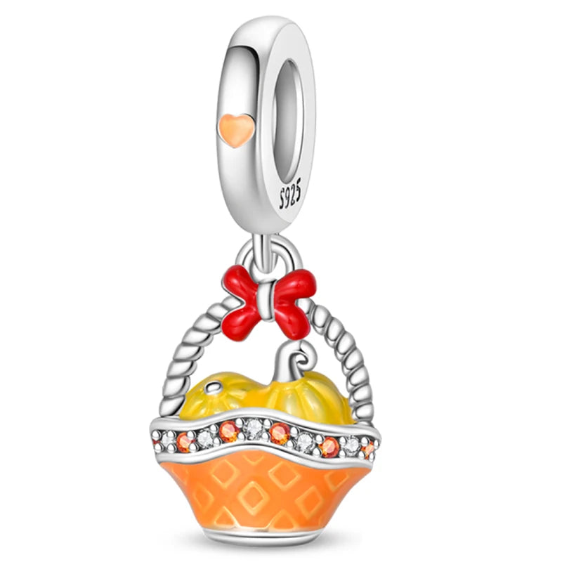 925 Sterling Silver Luminous Lantern Angel Cat Charm