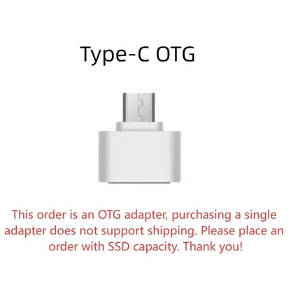 Portable High Speed External SSD 1TB 2TB For Laptop Mac