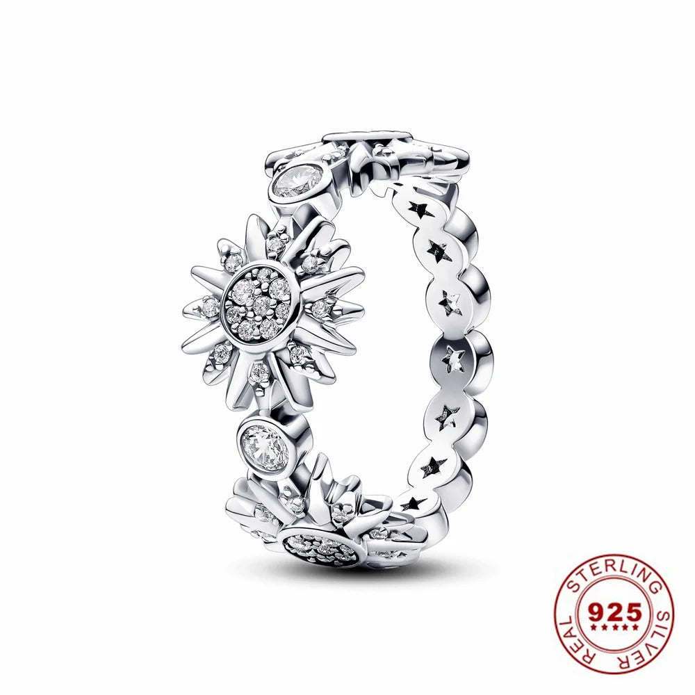 Hot Sale Original 925 Sterling Silver Tiara Heart Sparkling Wedding Ring for Women with Crystals PAR301