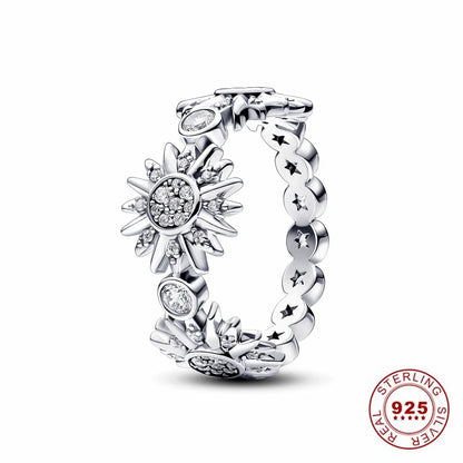 Hot Sale Original 925 Sterling Silver Tiara Heart Sparkling Wedding Ring for Women with Crystals PAR301