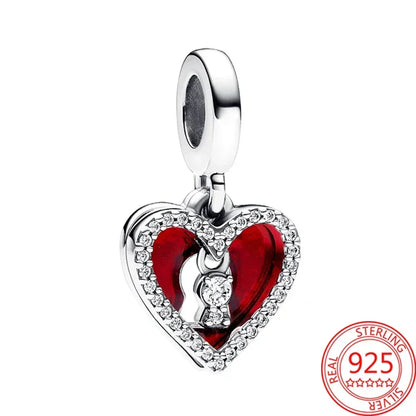 925 Sterling Silver Festive Cookie House Heart Nutcracker Dangle Charm for DIY Christmas Tree and Original Bracelet Gift