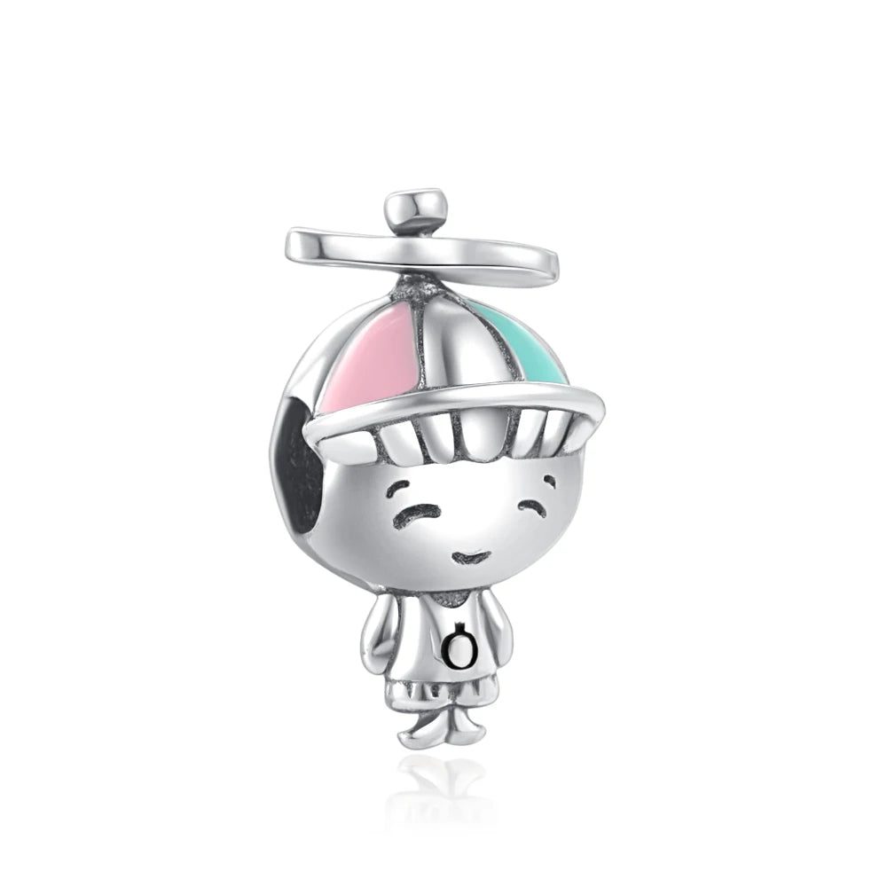 European 925 Sterling Silver Family Charm Bead with Zircon for DIY Bracelet and Necklace Jewelry