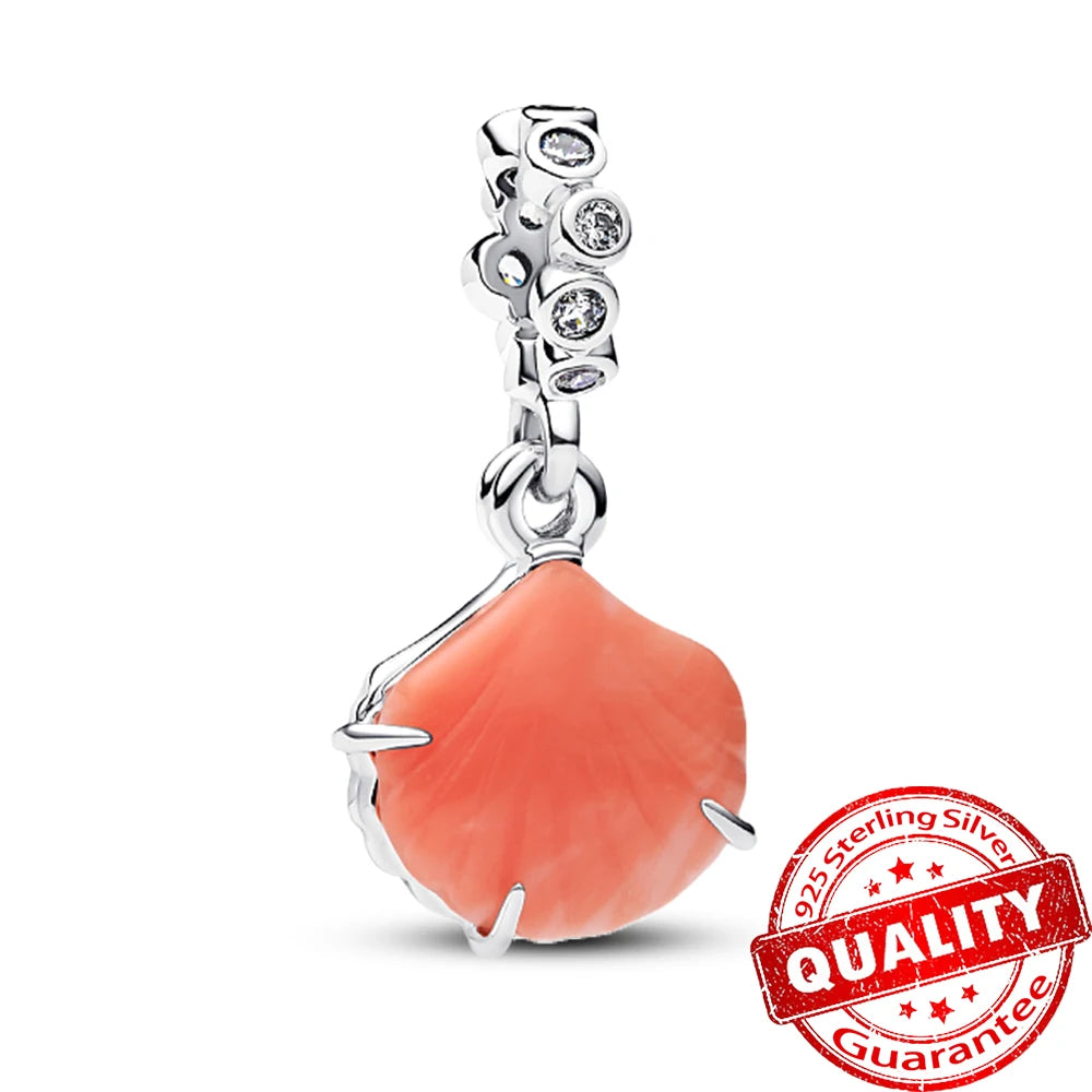 Ocean Series Sterling Silver Starfish and Coral Charm Pendant for Bracelets FCC531