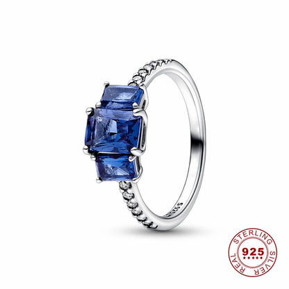 Crown 925 Sterling Silver Stackable Ring with Shiny Rose Gold Zircon for Women Elegant Fashion Jewelry PAR351