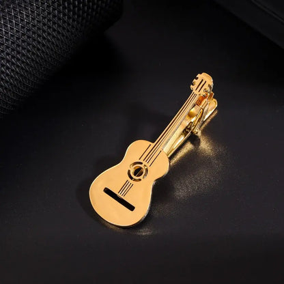 Creative Treble Clef Guitar Tie Clip for Men Titanium Steel Music Accessory Style 17