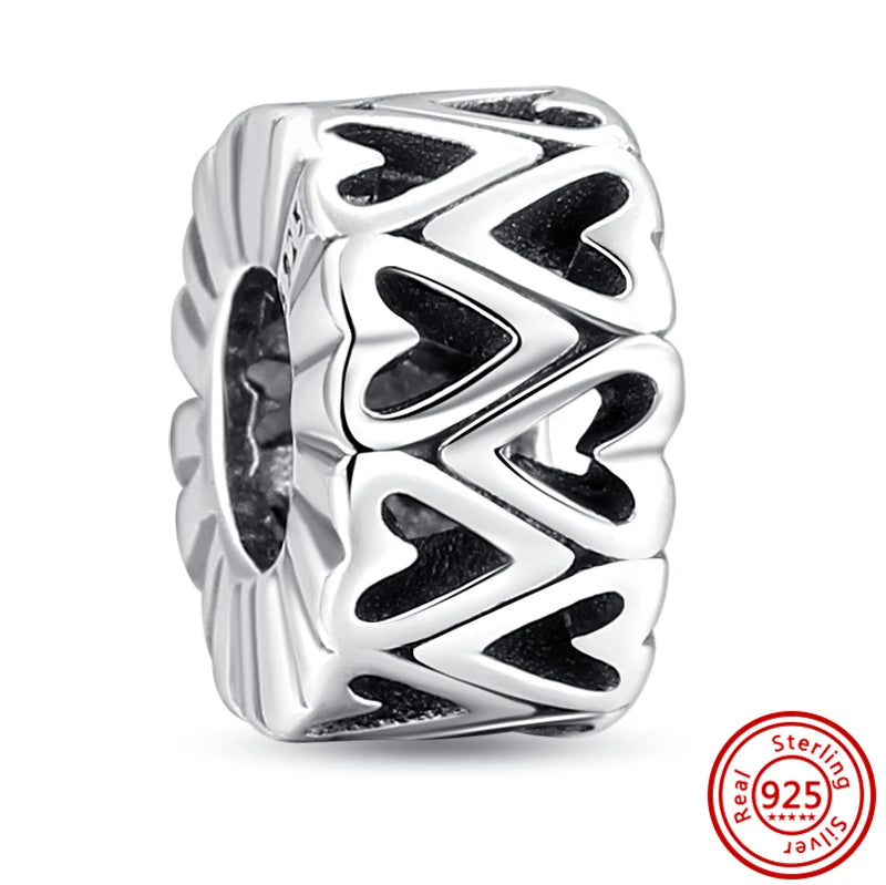 Silver Animal Hearts Infinity Crown Bead Charms Bracelet for Women 925 Sterling Silver Jewelry Y272