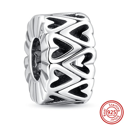 Silver Animal Hearts Infinity Crown Bead Charms Bracelet for Women 925 Sterling Silver Jewelry Y272