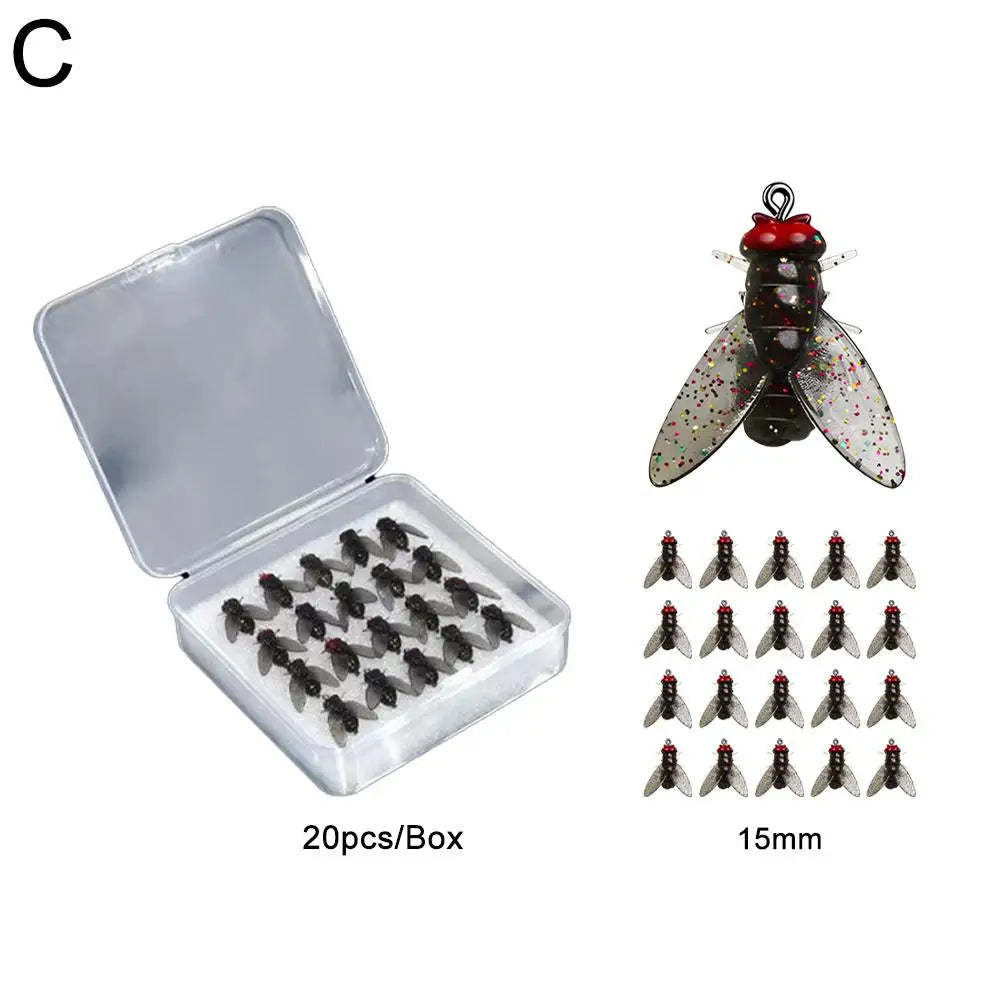 Bionic Fly Fishing Bait 20PCS for Salmon and Trout 2024 Black 15mm China