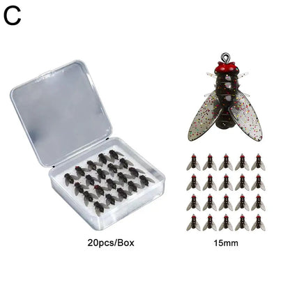 Bionic Fly Fishing Bait 20PCS for Salmon and Trout 2024 Black 15mm China