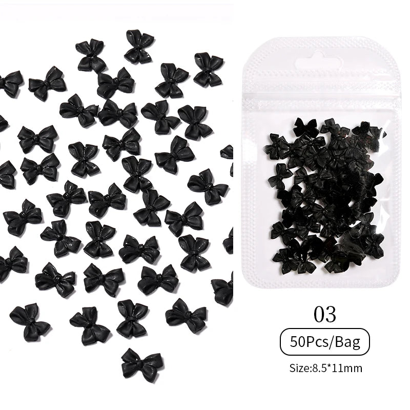 Kawaii Lollypop 3D Nail Art Charms Set with Resin Butterfly and Bear Rhinestones