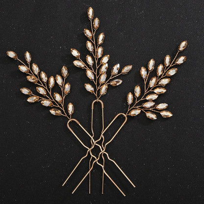Elegant Rhinestone Bridal Hairpins with 7 Colors Flower Design for Weddings and Parties
