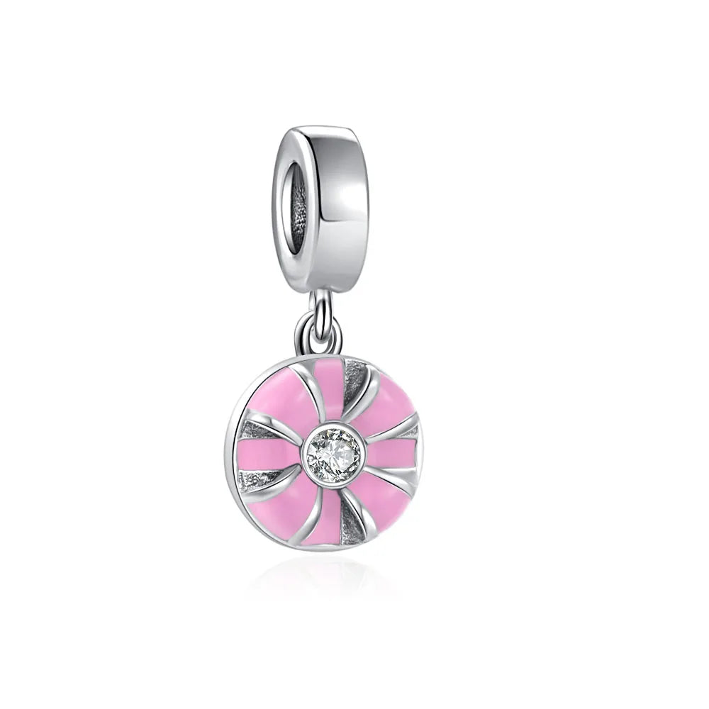 Spring Butterfly Heart Enamel Flower Charm Bead for Bracelets and Necklaces