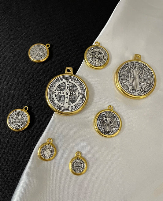 St Benedict Medal Set Christian Cross Pendants for DIY Jewelry Accessories