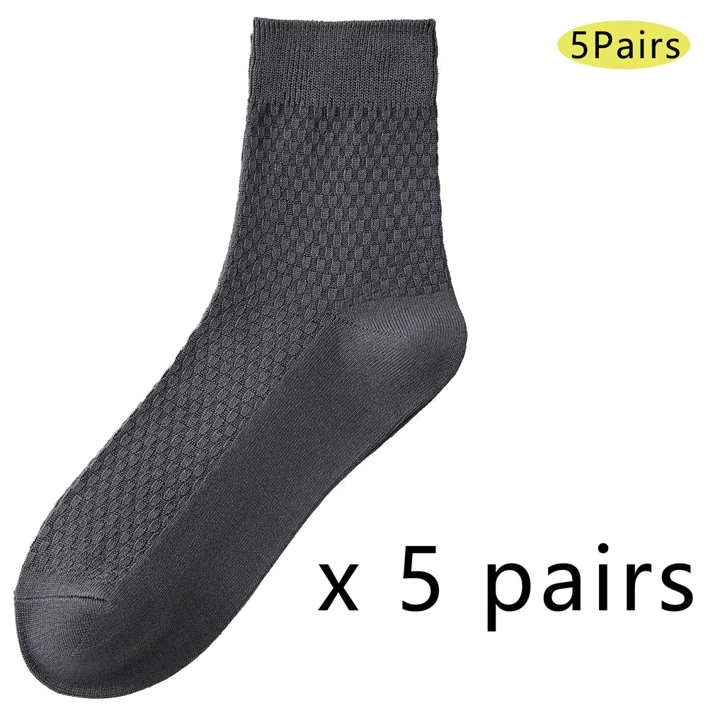 Antibacterial Bamboo Mens Socks Mid Crew Seamless Comfort