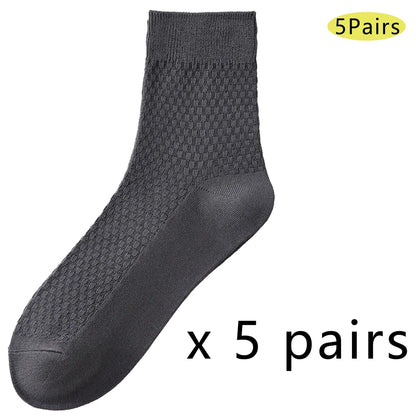 Antibacterial Bamboo Mens Socks Mid Crew Seamless Comfort