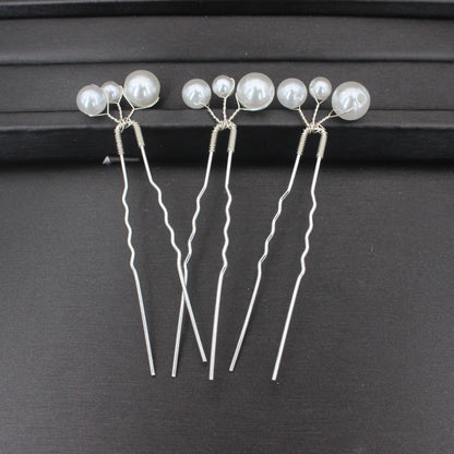 Elegant Bridal Rhinestone Hair Pins with Pearls for Wedding and Party