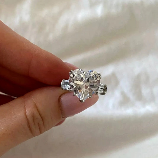 Fashion Anniversary Ring 925 Sterling Silver Moissanite Engagement Wedding Band for Women and Men