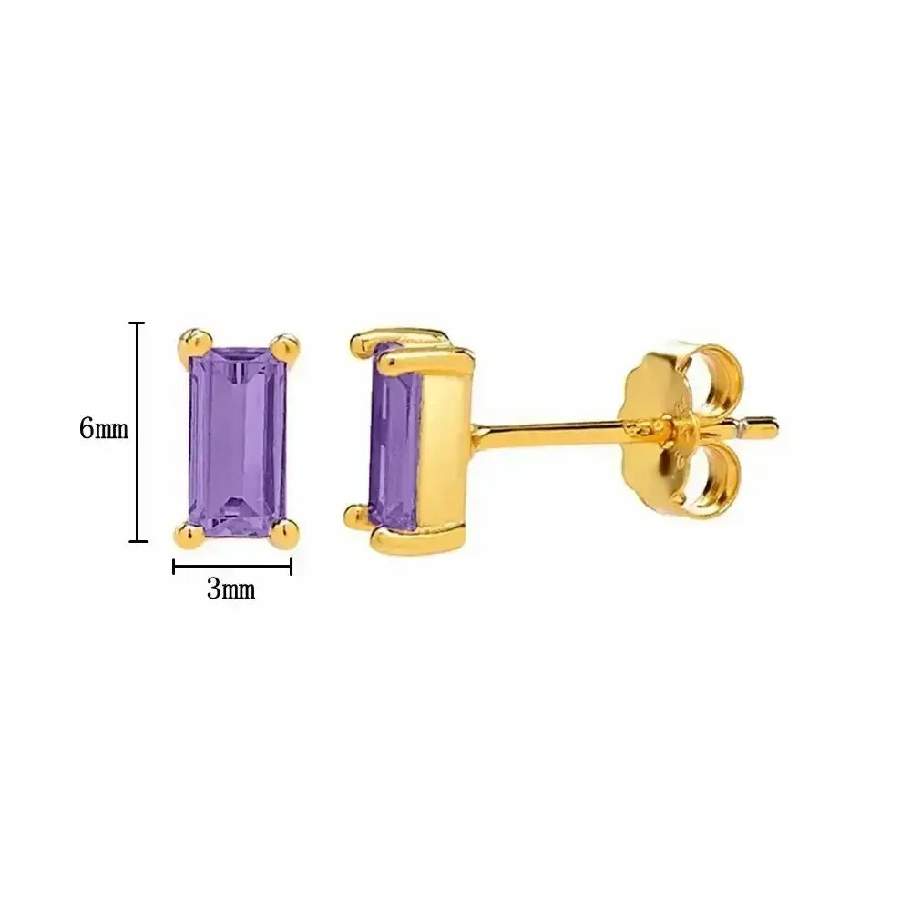 925 Sterling Silver Tiny Stud Earrings Colorful Crystal Luxury Jewelry LN0175-7