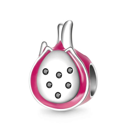 925 Silver Strawberry Cherry Durian DIY Dangle Beads