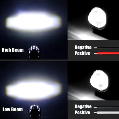 Motorcycle Mini Dual Color LED Driving Light 6000K 12V