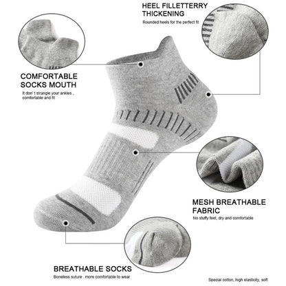 5 Pairs Mens All Season Cotton Crew Socks Moisture Wicking