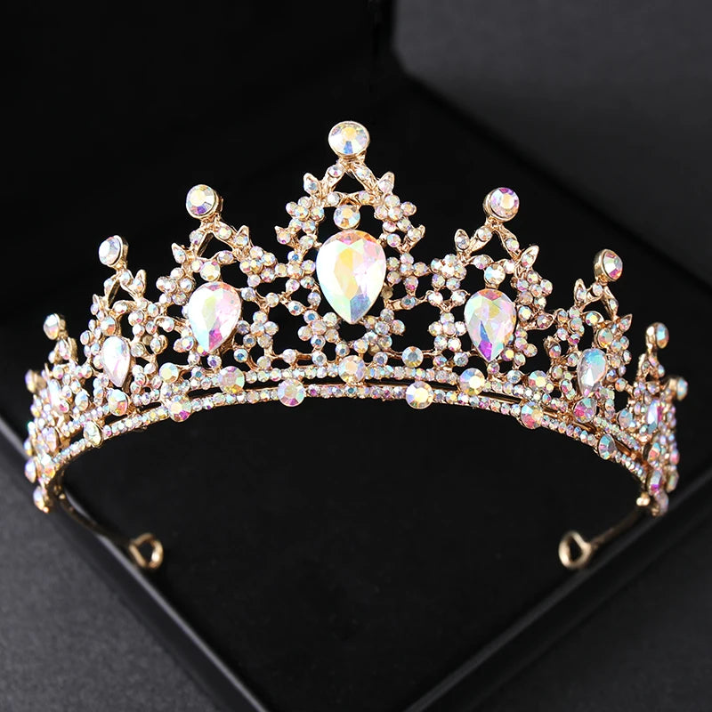 Gold Crystal Bridal Tiara - Top-Rated Rhinestone Headband for Weddings